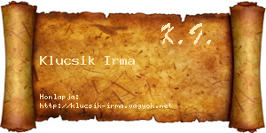 Klucsik Irma névjegykártya